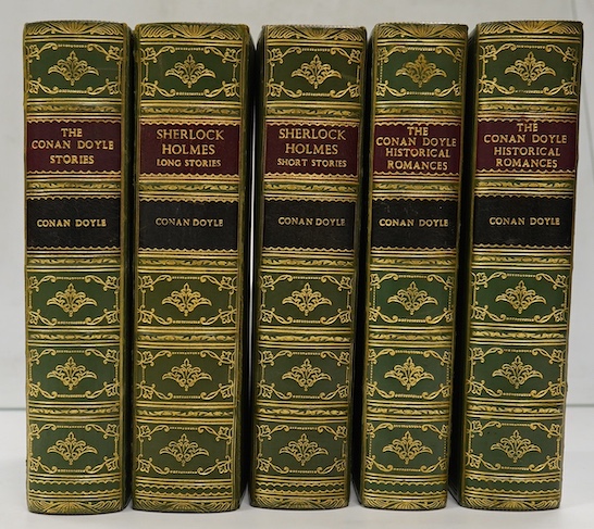 Conan Doyle, Arthur - Works; Sherlock Holmes Long Stories; Sherlock Holmes Short Stories; Historical Romances (2) & Stories, publ. John Murray, full green calf with tooled gilt spines by Bayntun (5 vols)